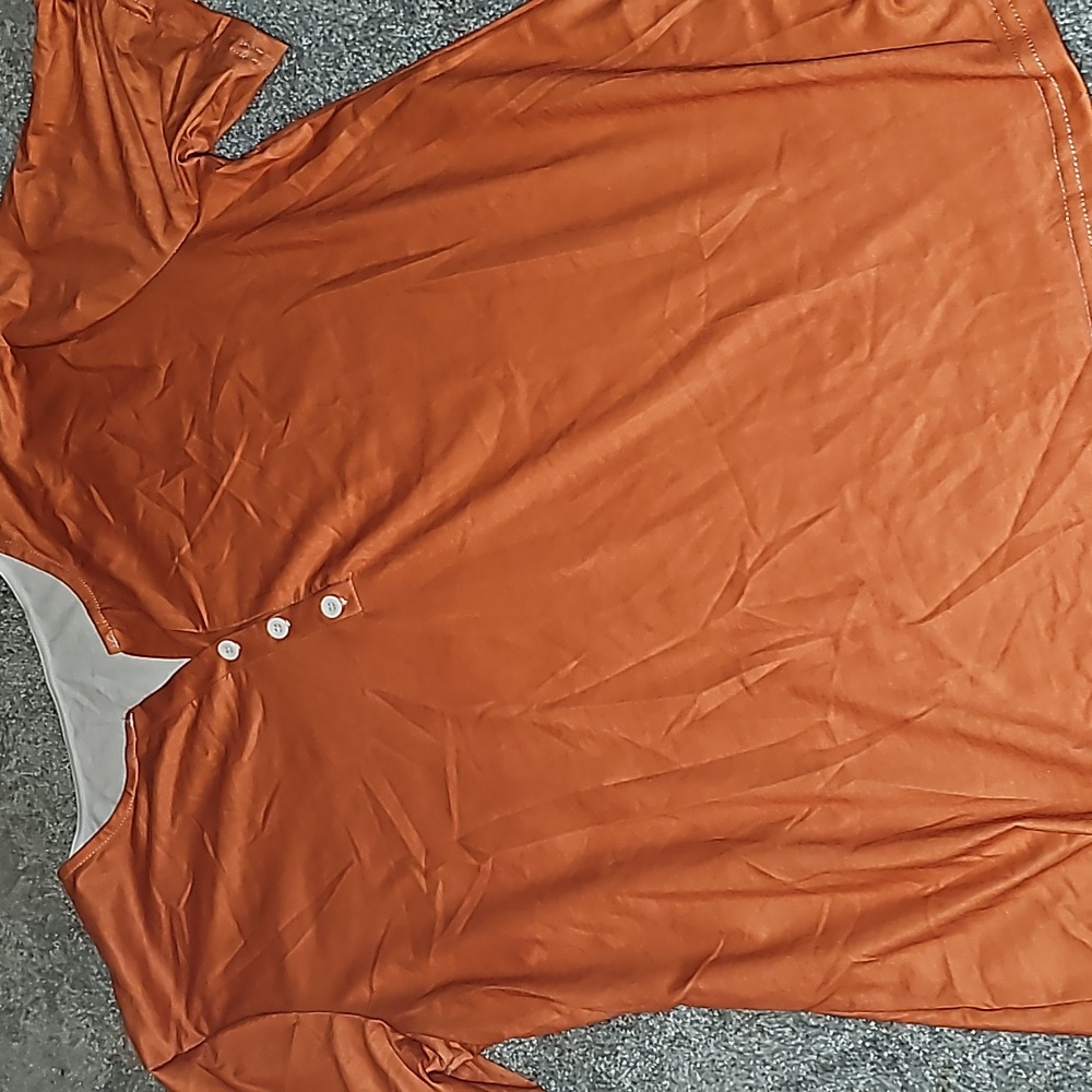 Orange Top with white button detail #C7